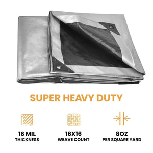 20’ x 30’ Super Heavy Duty Poly Tarp - TRAPSKI