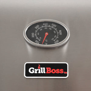 Grill Boss GBC1932M 3 Burner Gas Grill with Top Cover and Side Shelves, Black