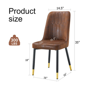 Modern Dining Chairs With Sleek Backrest and Metal Legs