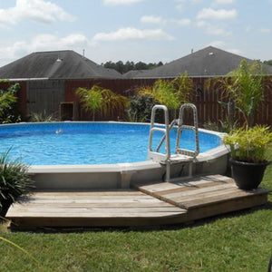 Main Access Smart Step 24 Inch Wide Swimming Pool Entrance w/ Hand Rail, Taupe - TRAPSKI