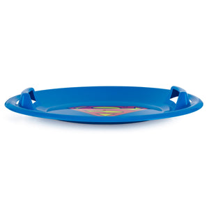 Slippery Racer Downhill Pro Superman Plastic Saucer Disc Snow Sled Slider, Blue