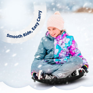 Slippery Racer ProDisc 26" Heavy Duty Metal Saucer Sled with Rope Handles, Black