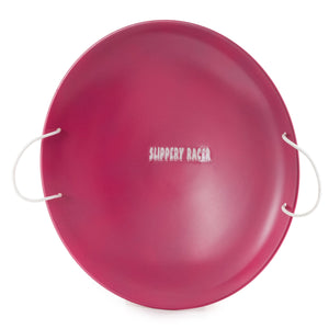 Slippery Racer ProDisc 26" Metal Saucer Sled with Rope Handles, Pink (2 Pack) - TRAPSKI