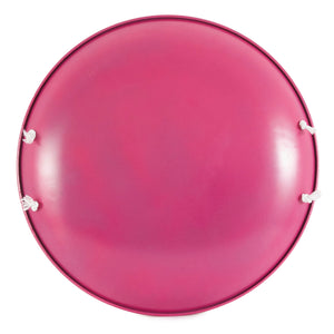 Slippery Racer ProDisc 26" Metal Saucer Sled with Rope Handles, Pink (2 Pack) - TRAPSKI