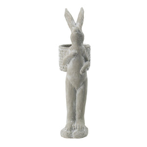 8.5x5.5x19.5" Tall Cement Rabbit Planter