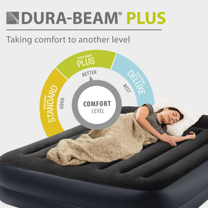 Intex 64123ED Air Mattress, Dura Beam Plus Pillow Rest w/ Built in Pump, Queen - TRAPSKI