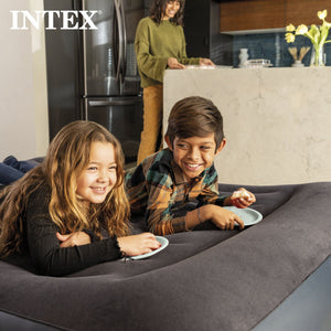 Intex 64123ED Air Mattress, Dura Beam Plus Pillow Rest w/ Built in Pump, Queen - TRAPSKI
