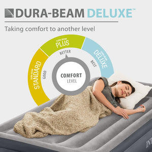 Intex Dura Beam Deluxe Pillow Bed with Built In Pump, Twin - TRAPSKI