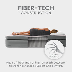 Intex Dura Beam Plus Fiber-Tech Elevated Air Mattress with Built-In Pump, Queen