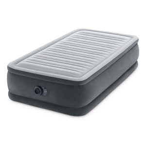 Intex 64411ED Dura Beam Comfort Plus Airbed Mattress w/ Built In Pump, Twin Size