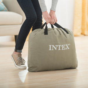 Intex 64411ED Dura Beam Comfort Plus Airbed Mattress w/ Built In Pump, Twin Size