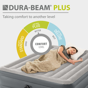 Intex Dura Beam Essential Rest Blow Up Queen Mattress Air Bed with Built In Pump