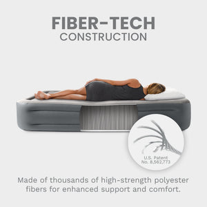 Intex Dura Beam Essential Rest Blow Up Queen Mattress Air Bed with Built In Pump