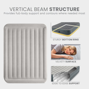 Intex Dura Beam Essential Rest Blow Up Queen Mattress Air Bed with Built In Pump