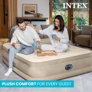 Intex 64425ED Dura-Beam Deluxe Ultra Plush Air Mattress with Built-in Pump, Twin - TRAPSKI