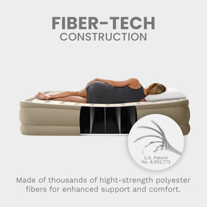 Intex 64425ED Dura-Beam Deluxe Ultra Plush Air Mattress with Built-in Pump, Twin - TRAPSKI