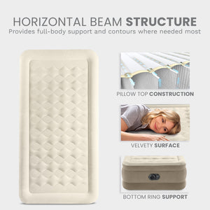 Intex 64425ED Dura-Beam Deluxe Ultra Plush Air Mattress with Built-in Pump, Twin - TRAPSKI