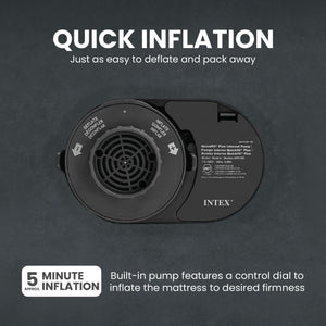 Intex Dura-Beam Deluxe Ultra Plush Headboard Queen Mattress with Built-In Pump
