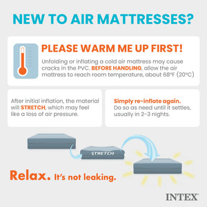 Intex Dura-Beam Deluxe Ultra Plush Headboard Queen Mattress with Built-In Pump