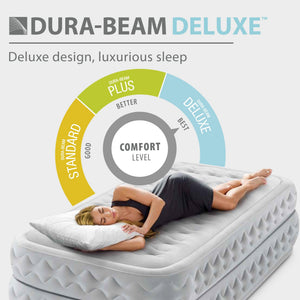 Intex Supreme Air Flow Airbed, Raised Air Mattress with Internal Air Pump, Twin