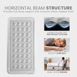 Intex 64489ED Dura Beam Supreme Air Flow Air Mattress with Built In Pump, Queen - TRAPSKI