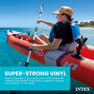 Intex Excursion Pro K1 Single Person Inflatable Vinyl Fishing Kayak w/ Oar/Pump