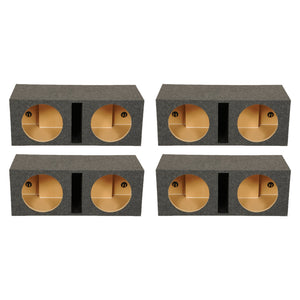 QPower QBASS Dual 12 Inch Car Audio Subwoofer Enclosure Box, Charcoal (4 Pack)