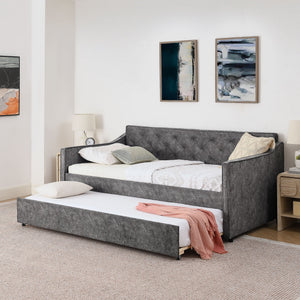 Daybed With Pop Up Trundle And USB Charging Armrest
