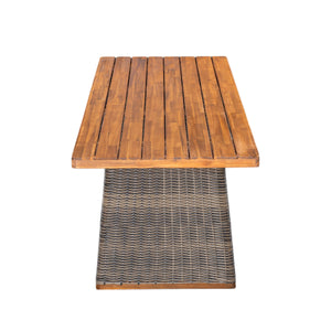 Outdoor Acacia Wood Dining Table with Teak Finish