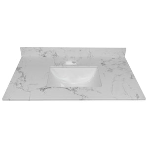 Montary 37-Inch Bathroom Vanity Top in Stone Carrara