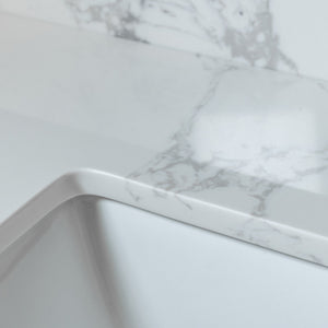 Montary 37-Inch Bathroom Vanity Top in Stone Carrara