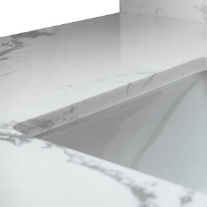 Montary 37-Inch Bathroom Vanity Top in Stone Carrara