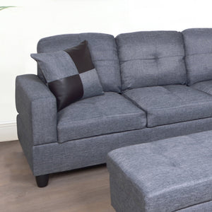 3 PC Sectional Sofa Set, Gray