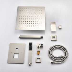 Ceiling Mounted Shower System Combo Set with Handheld and 16" Shower Head