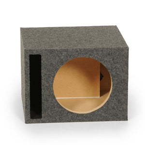QPower QBASS Vented Chamber 12" Single Audio Subwoofer Enclosure Box, Charcoal