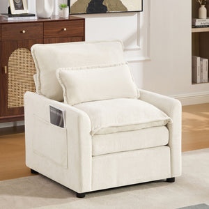 Modern Single Seat Accent Chair With Side Storage Pockets