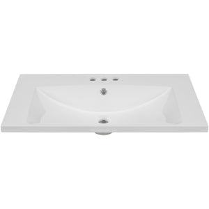 30" Single Bathroom Vanity Top with Undermount Ceramic Sink