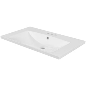 30" Single Bathroom Vanity Top with Undermount Ceramic Sink