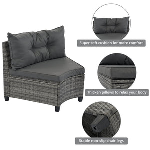 8-Pieces Outdoor Wicker Round Sofa Set