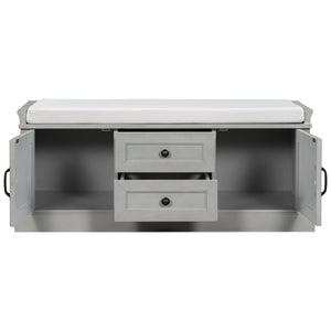 TREXM Storage Bench with 2 Drawers and 2 Cabinets