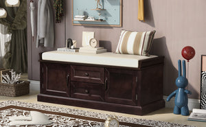 TREXM Storage Bench with 2 Drawers and 2 Cabinets