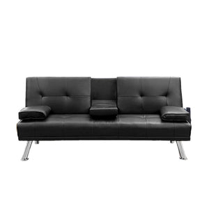 Mega Futon Sofa Bed - Modern Faux Leather Convertible Lounge Sofa