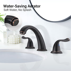 8-Inch 3-Hole 2-Handle Bathroom Sink Faucet, Oil Rubbed Bronze