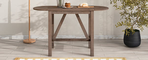 TOPMAX 3-Piece Wood Counter Height Drop Leaf Dining Table Set with 2 Upholstered Chairs