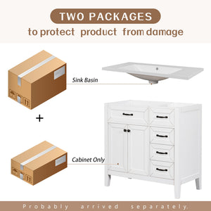 36" Bathroom Vanity With Sink Combo