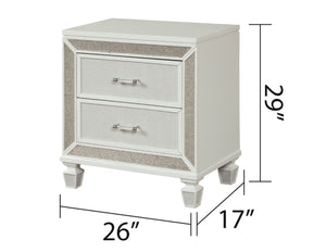 Crystal Modern Style 2-Drawer Nightstand
