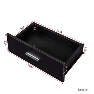 Black Modern Simple Hair Desk with Multi-Layer Storage