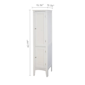 Tall Narrow Tower Freestanding Cabinet with 2 Shutter Doors