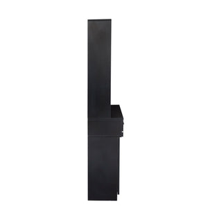 Black Modern Simple Hair Desk with Multi-Layer Storage