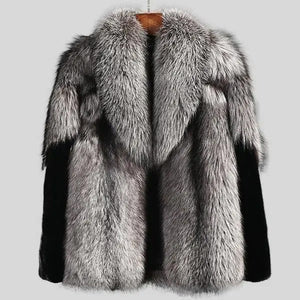 2022 New Men’s Winter Grey Shearling Short Faux Fur Mink Jacket Coat